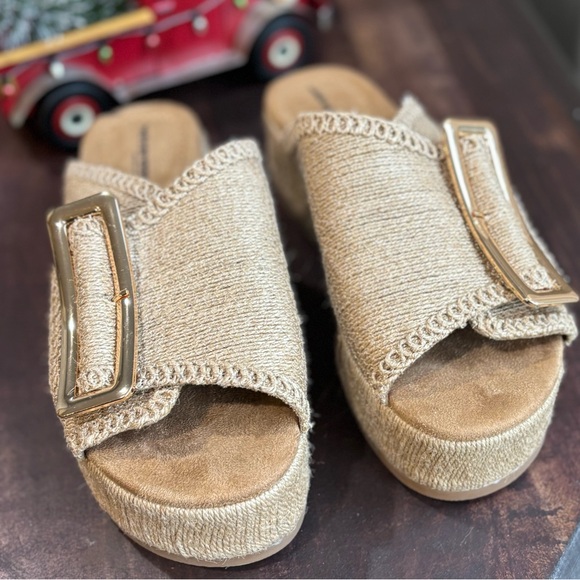 ANTHROPOLOGIE - KELSI DAGGER BROOKLYN Dover Jute Platform Sandals - Picture 7 of 17